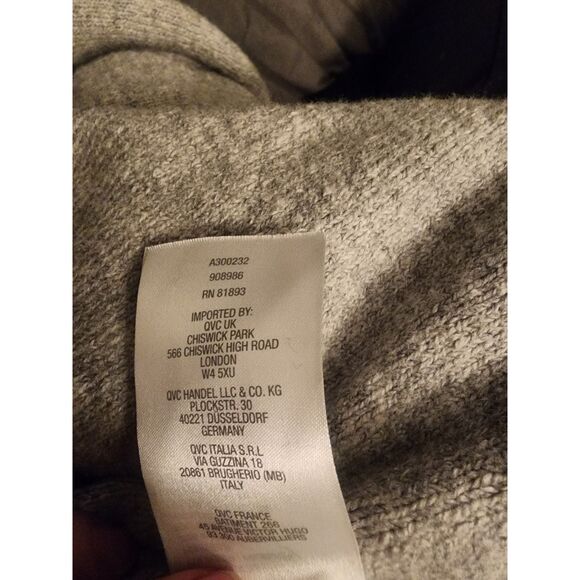 Du Jour Gray Sweater Womens Size L Oversize Drop Shoulder Criss Cross Back - Picture 6 of 8